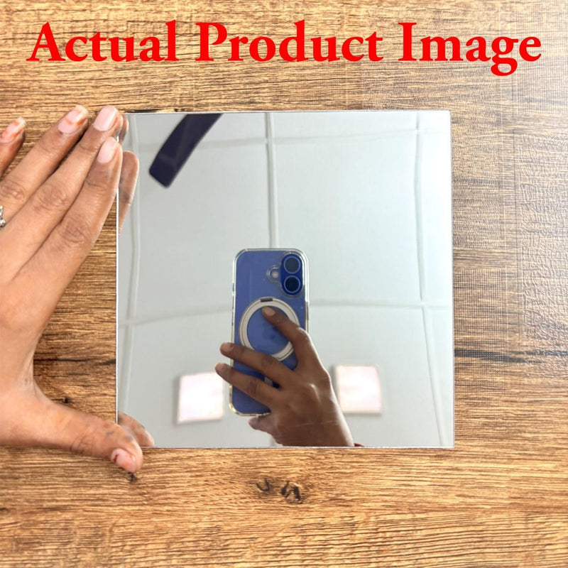 4 Big Square Silver 3D Acrylic Magic Mirror