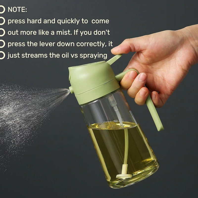 2 In 1 Portable Oil Dispenser - Glass Oil Bottle 500ML