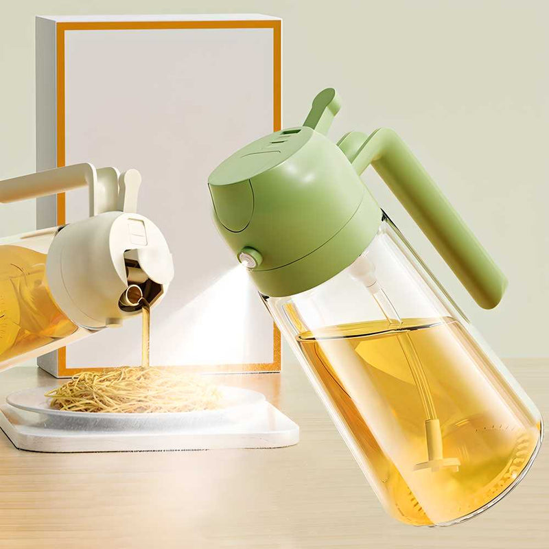 2 In 1 Portable Oil Dispenser - Glass Oil Bottle 500ML