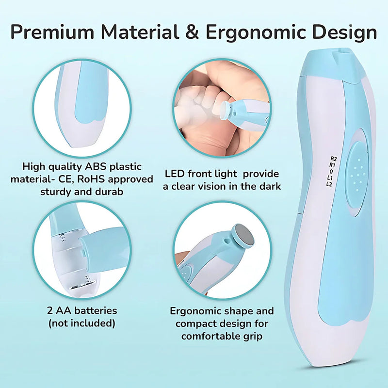 Baby-Safe Electric Nail Trimmer with LED Light
