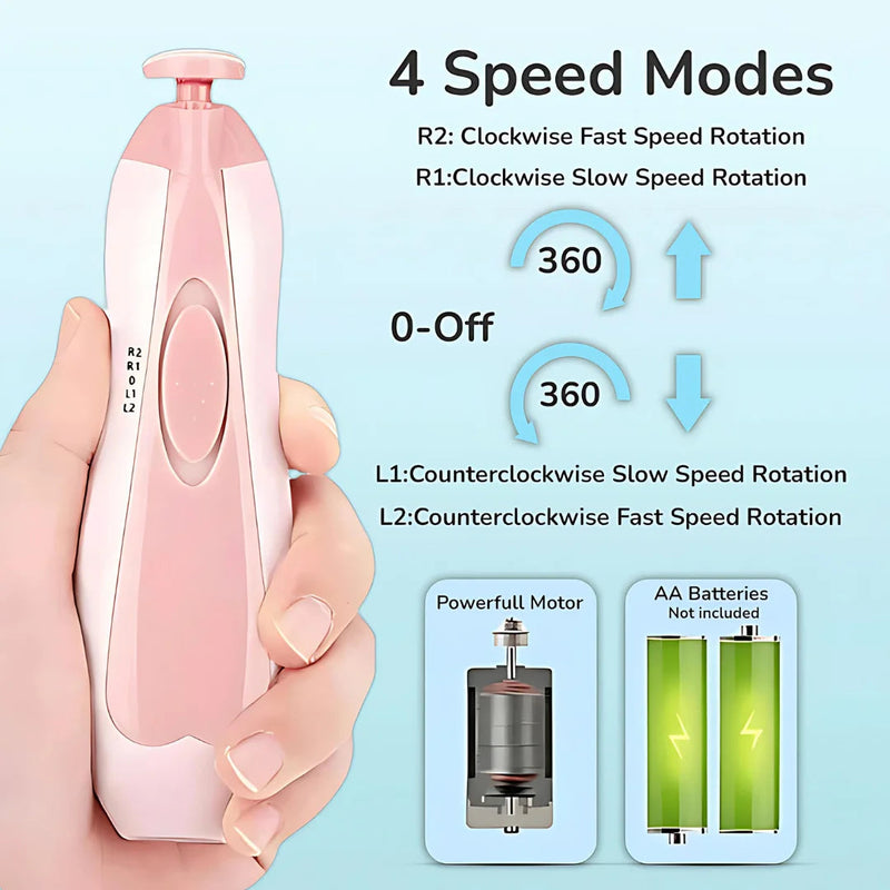 Baby-Safe Electric Nail Trimmer with LED Light